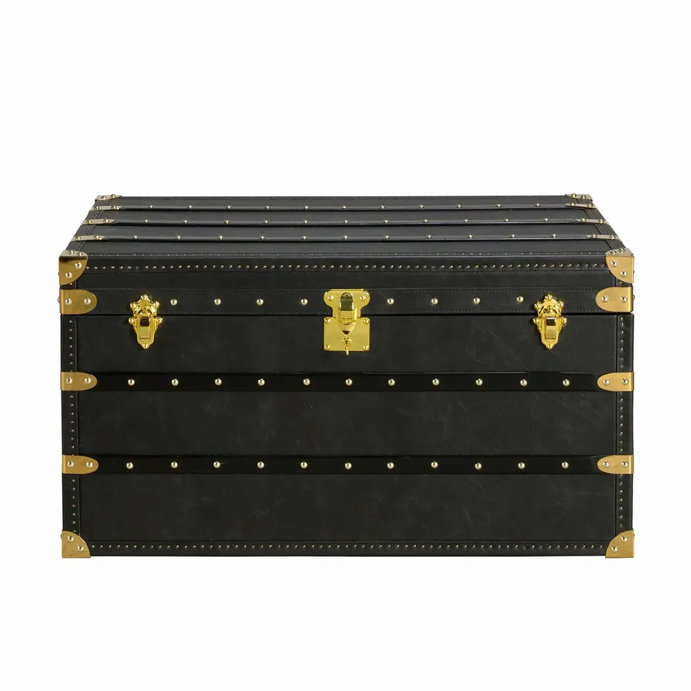 Boîtes de rangement  - Coffre en cuir noir - ANGEL CERDÁ