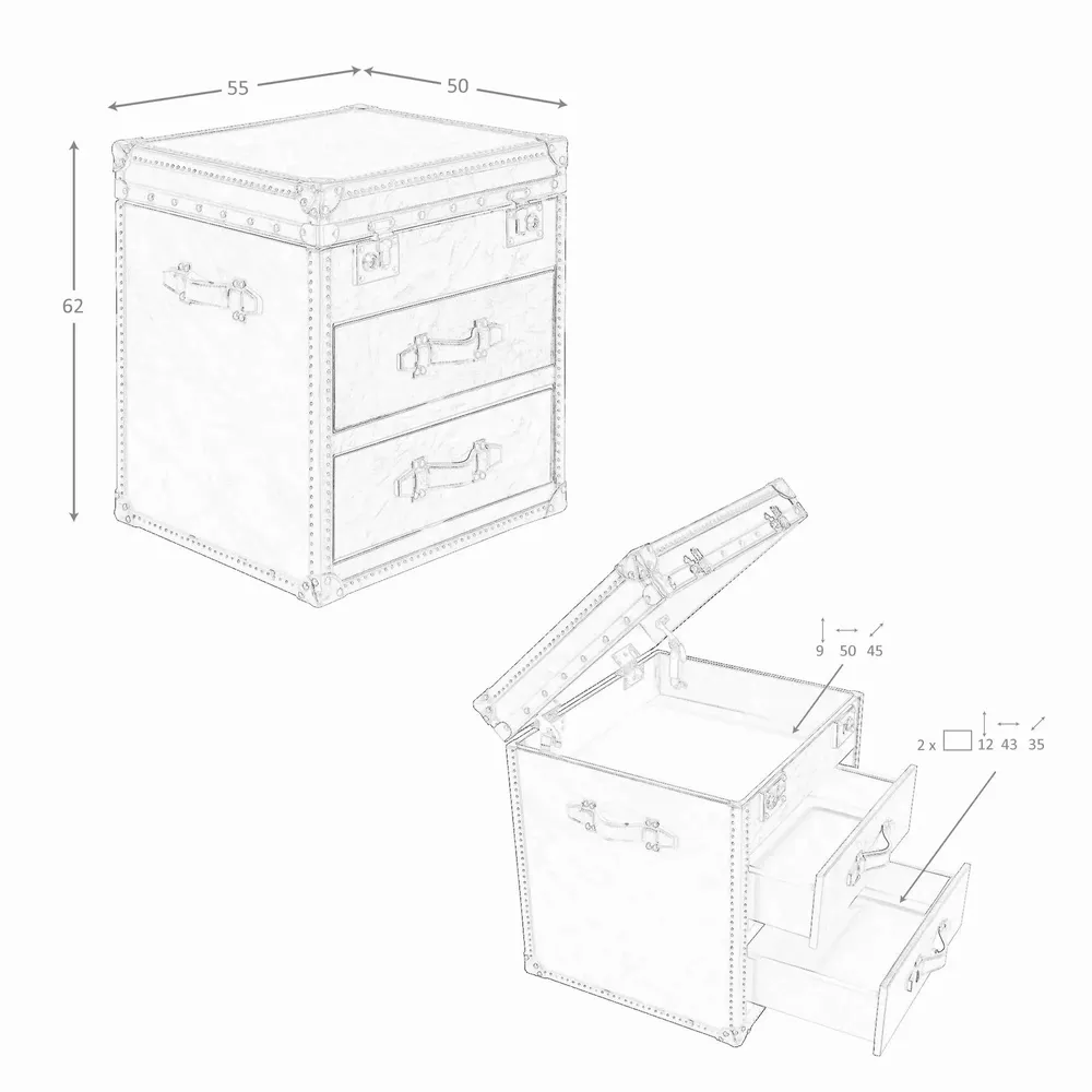 Boîtes de rangement  - Coffre en cuir noir - ANGEL CERDÁ