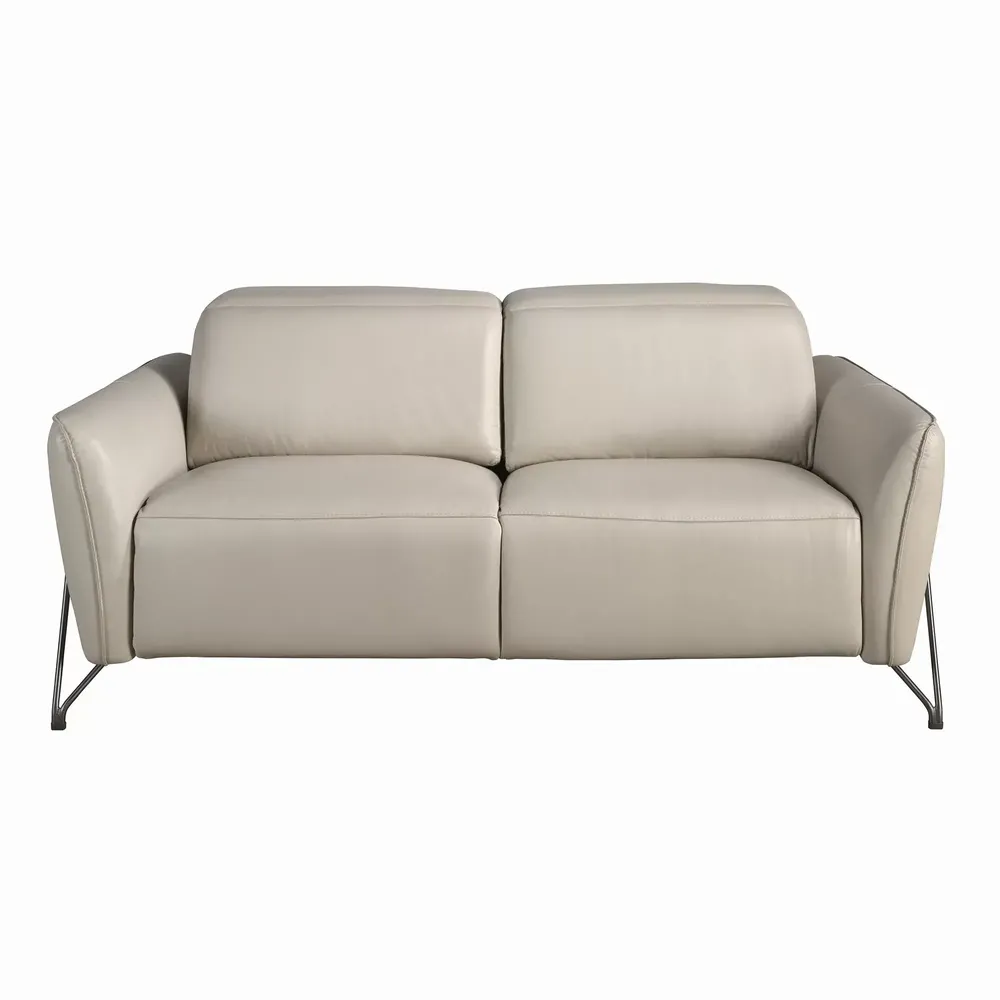 Sofas - 2 seater relaxation sofa in sand leather - ANGEL CERDÁ