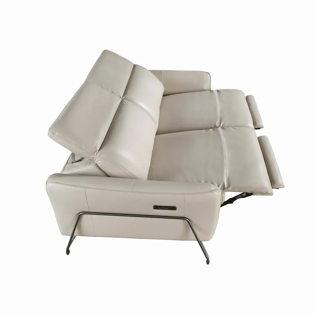 Sofas - 2 seater relaxation sofa in sand leather - ANGEL CERDÁ