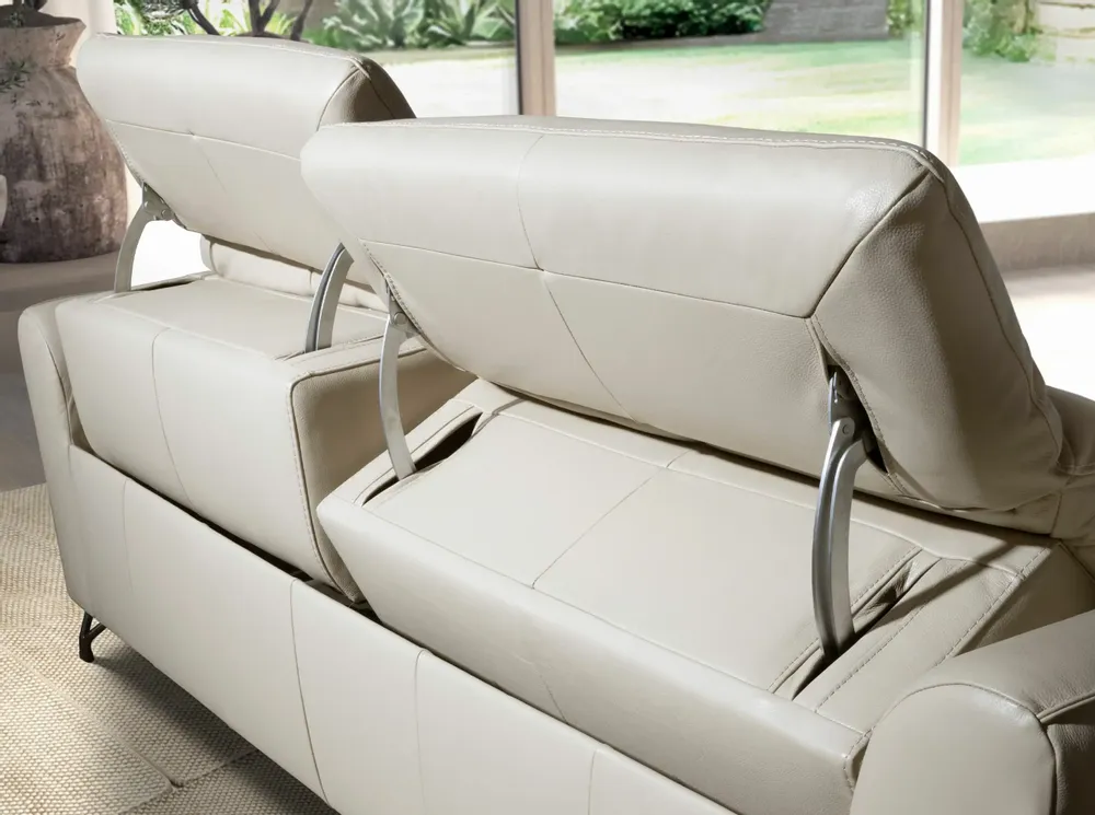 Sofas - 2 seater relaxation sofa in sand leather - ANGEL CERDÁ