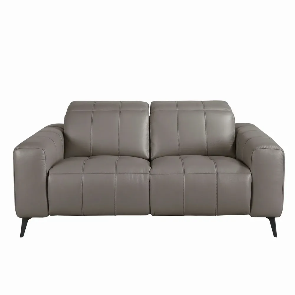 Sofas - 2-seater relaxation sofa in grey leather - ANGEL CERDÁ