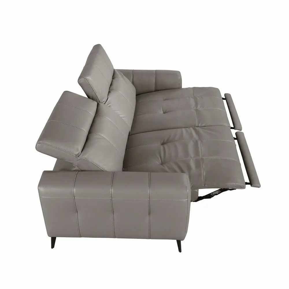 Sofas - 2-seater relaxation sofa in grey leather - ANGEL CERDÁ