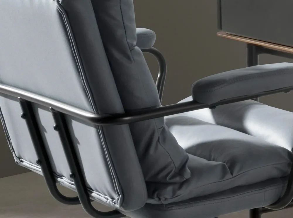 Chaises - Chaise de bureau pivotante en tissu gris - ANGEL CERDÁ