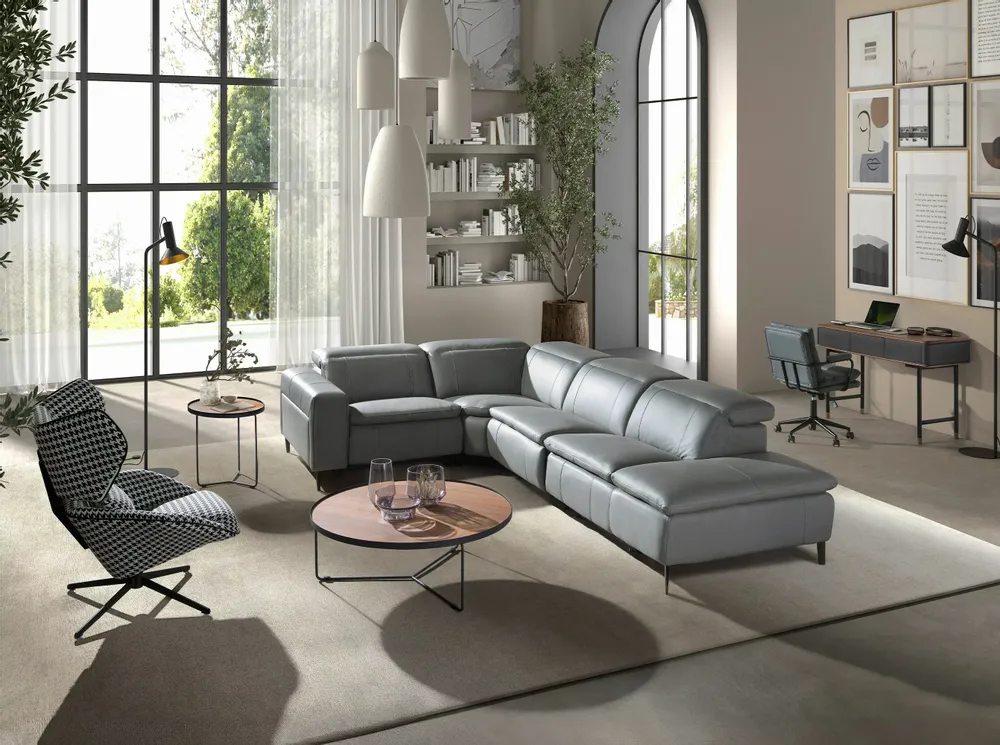 Chaises - Chaise de bureau pivotante en tissu gris - ANGEL CERDÁ