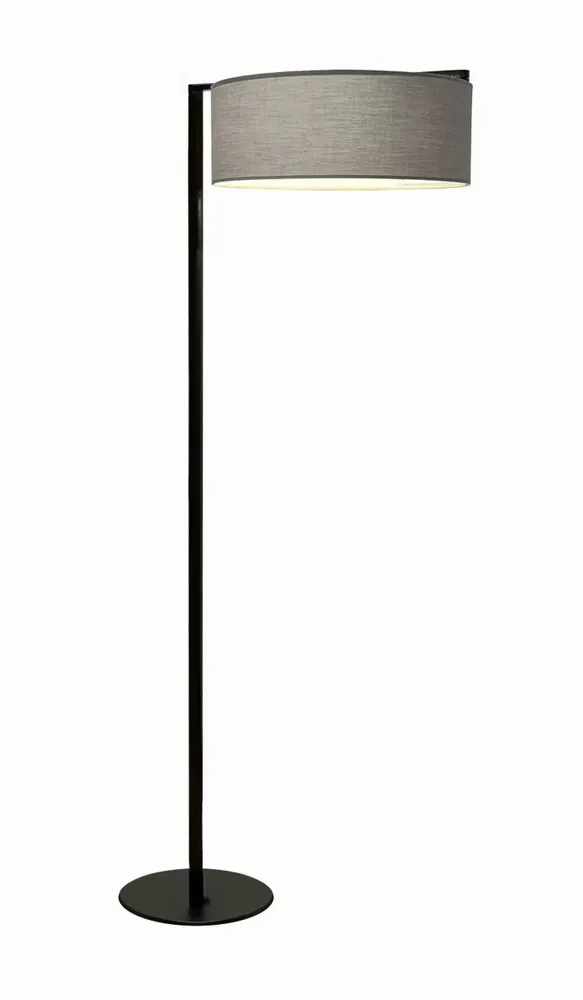 Floor lamps - MATRIX floor lamp in black or white with cotonet shade - LUXCAMBRA