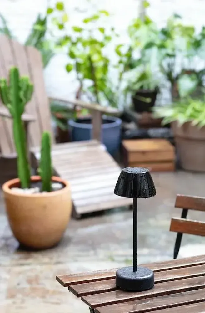 Accessoires de déco extérieure - ABSIDIOLA lampe à poser portable mini avec abat-jour en céramique - LUXCAMBRA