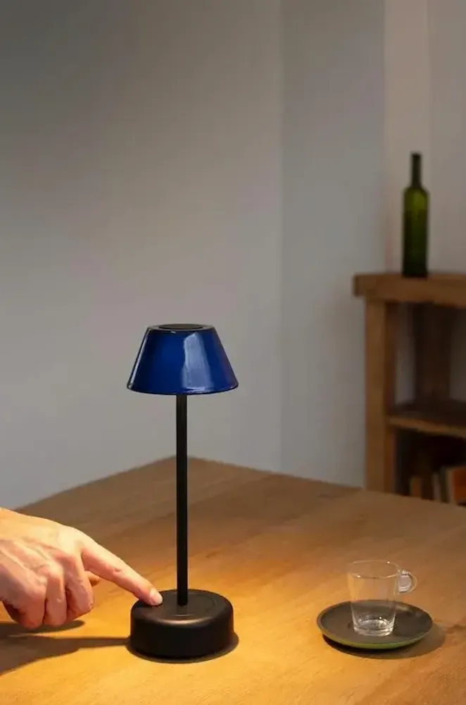 Accessoires de déco extérieure - ABSIDIOLA lampe à poser portable mini avec abat-jour en céramique - LUXCAMBRA