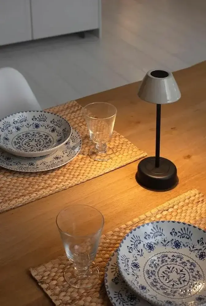 Accessoires de déco extérieure - ABSIDIOLA lampe à poser portable mini avec abat-jour en céramique - LUXCAMBRA