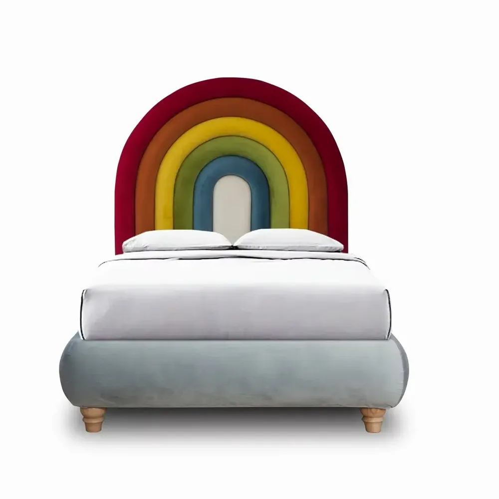Children's bedrooms - Rainbow Upholstered Bed - BLUE BEAR