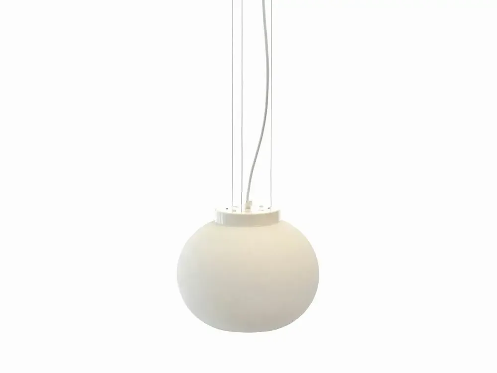 Suspensions - MOON suspension en blanc ou noir avec abat-jour elliptique - LUXCAMBRA