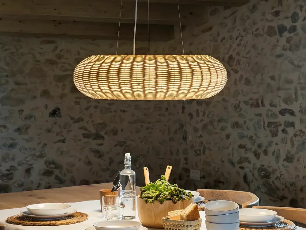 Hanging lights - NIUET hanging lamp in natural wicker of ø19.8cm, ø45cm or ø70cm - LUXCAMBRA