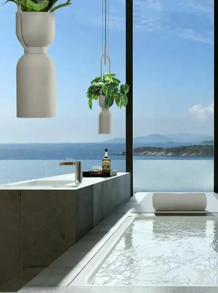 Hanging lights - OXYGEN flower pot hanging lamp in black or white - LUXCAMBRA