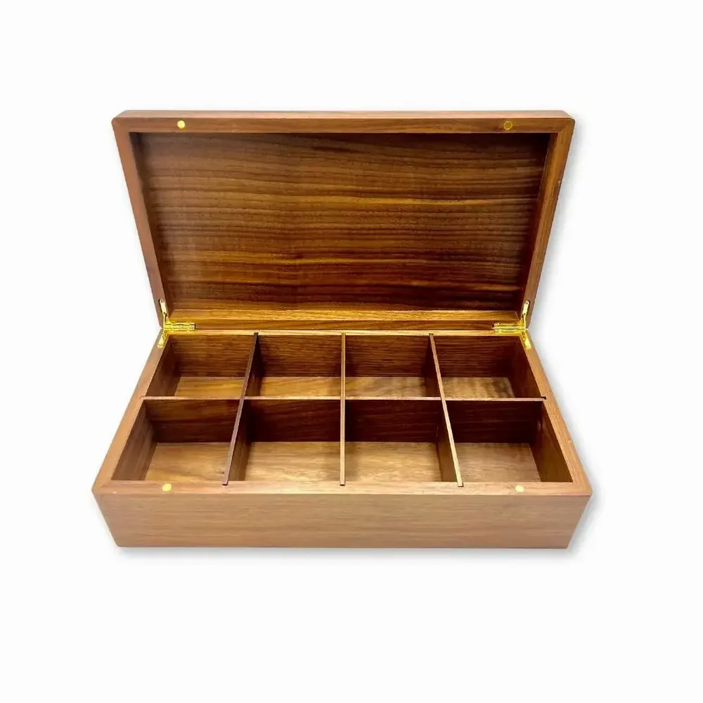 Tea and coffee accessories - Case — Box of 8 FSC Walnut Wood Lockers | Presentation box - HERBORUS
