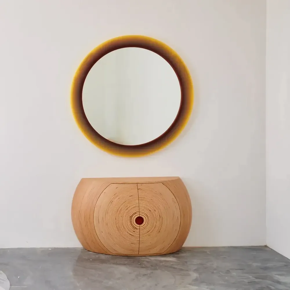 Mirrors - Contemporary Purple Halo Epoxy Resin Mirror by Facture Studio - TULESTE FACTORY
