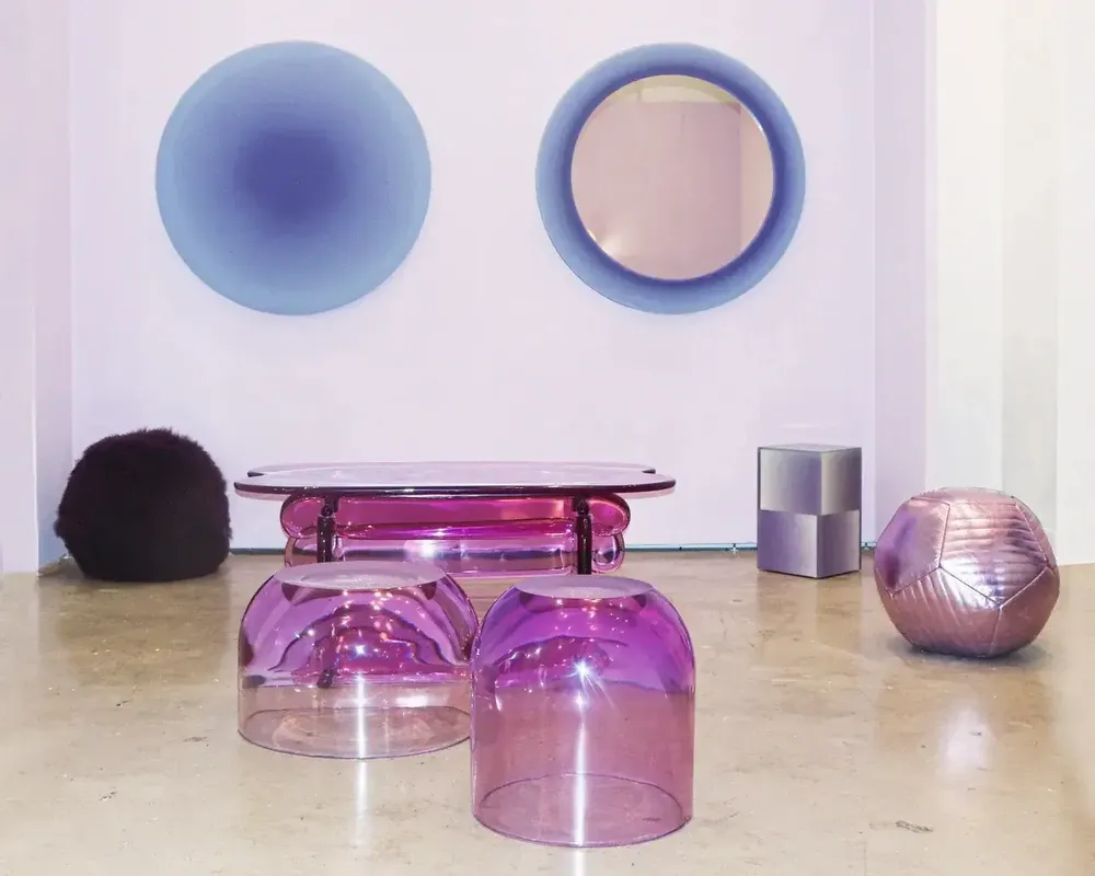 Mirrors - Contemporary Purple Halo Epoxy Resin Mirror by Facture Studio - TULESTE FACTORY