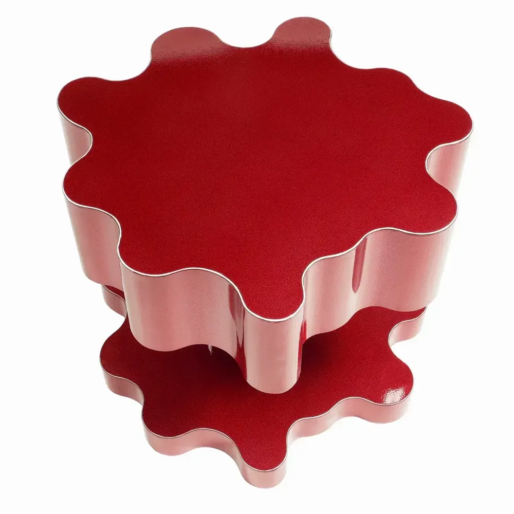 Other tables - Bert Furnari Red Cloudform powder-coated aluminum side table - TULESTE FACTORY