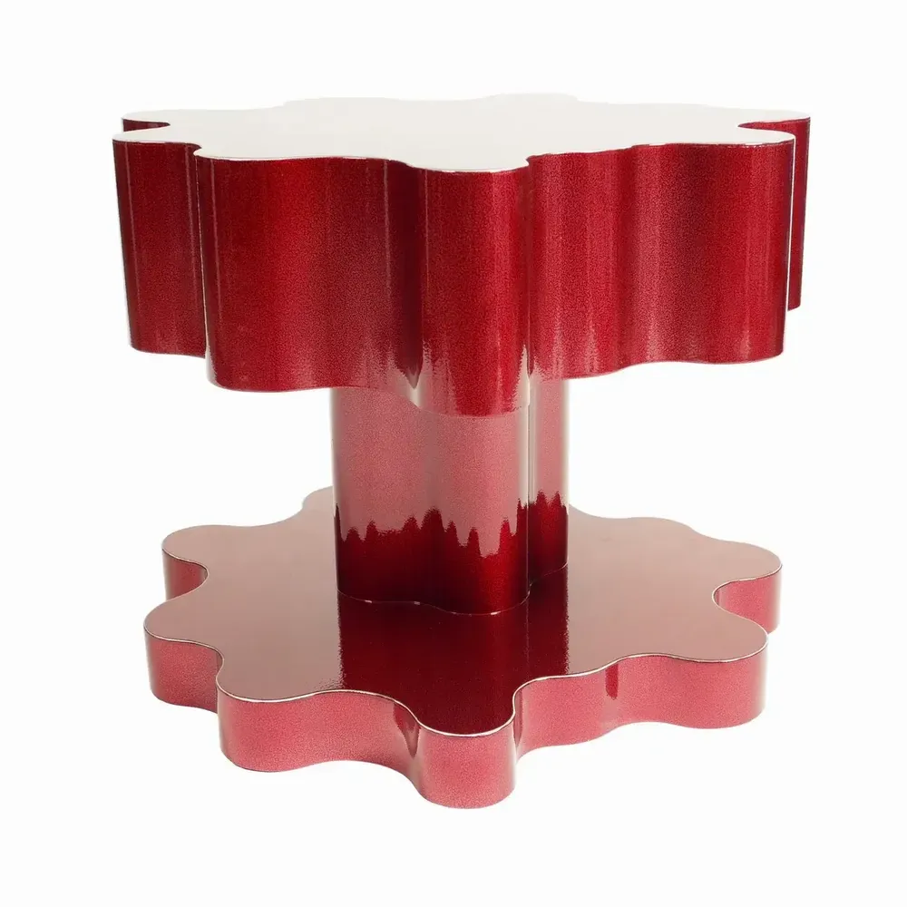 Other tables - Bert Furnari Red Cloudform powder-coated aluminum side table - TULESTE FACTORY