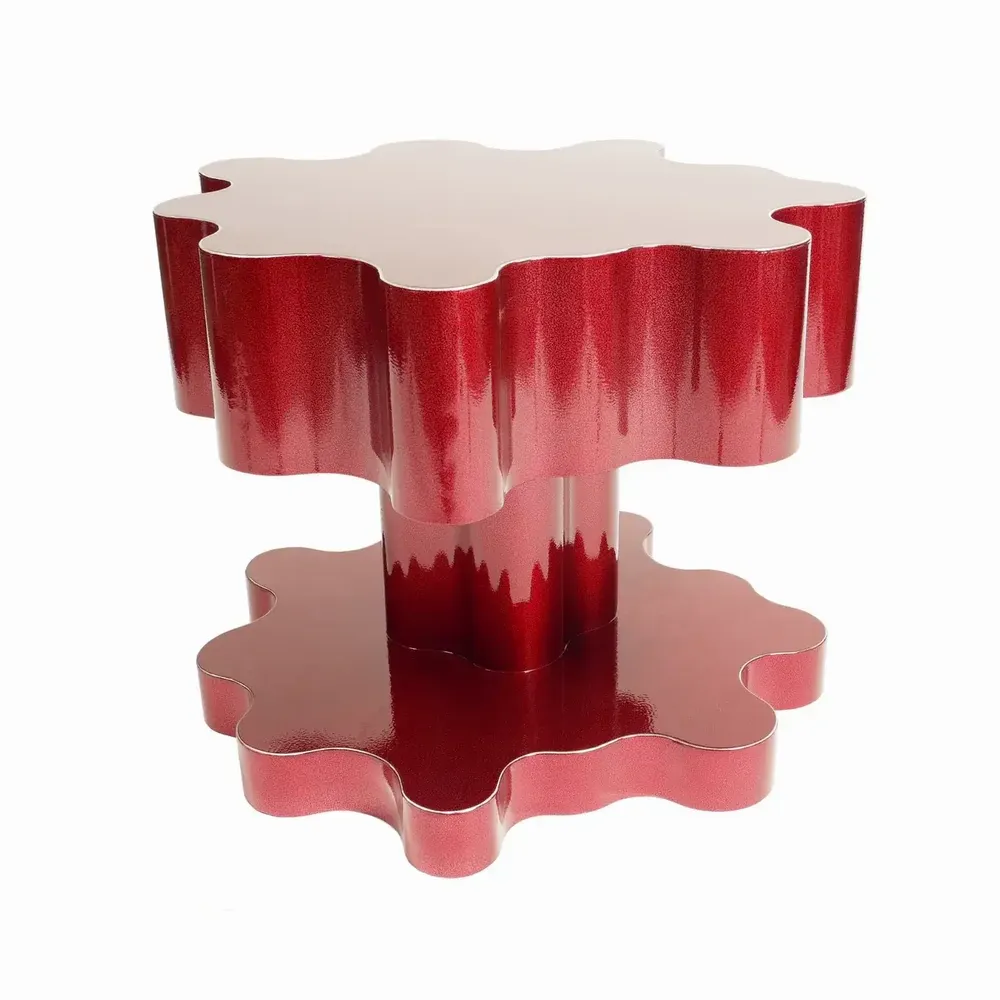 Other tables - Bert Furnari Red Cloudform powder-coated aluminum side table - TULESTE FACTORY