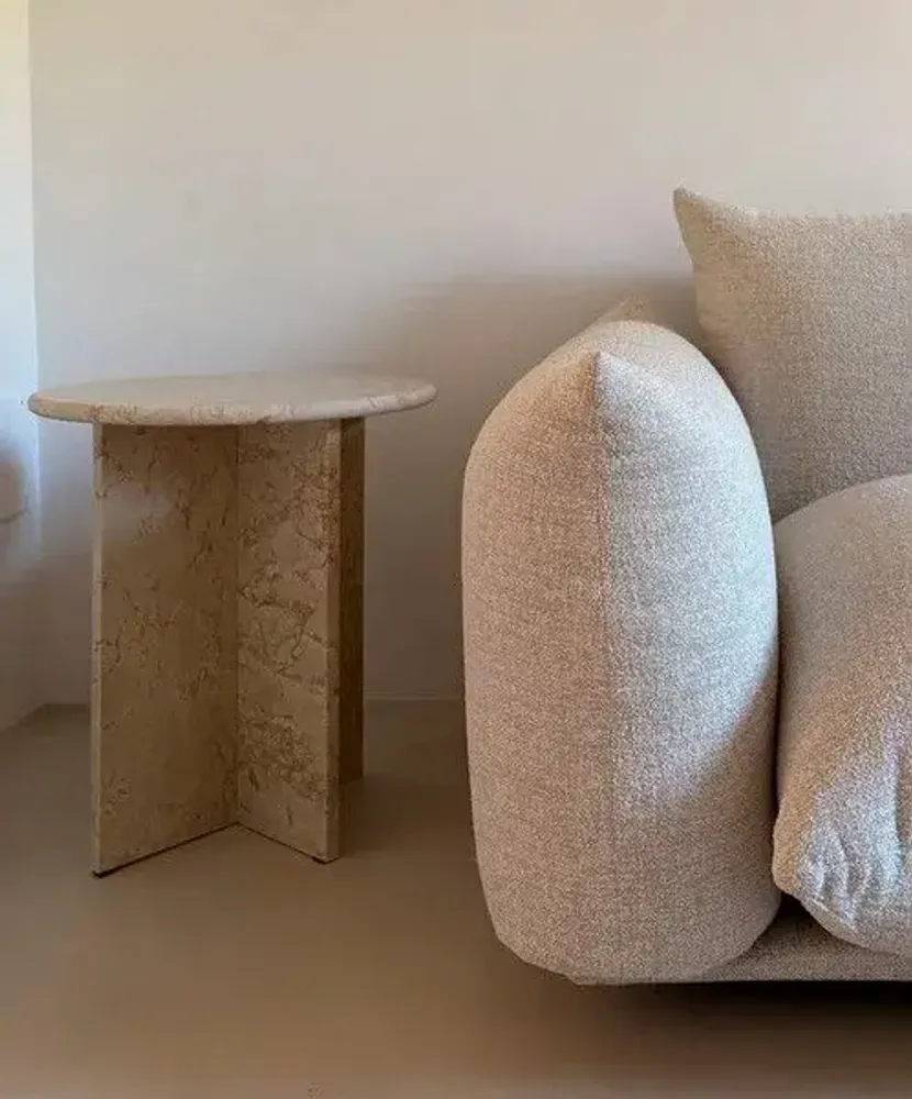Other tables - Travertine marble bedside table end table sofa end table - GIPSY HOME