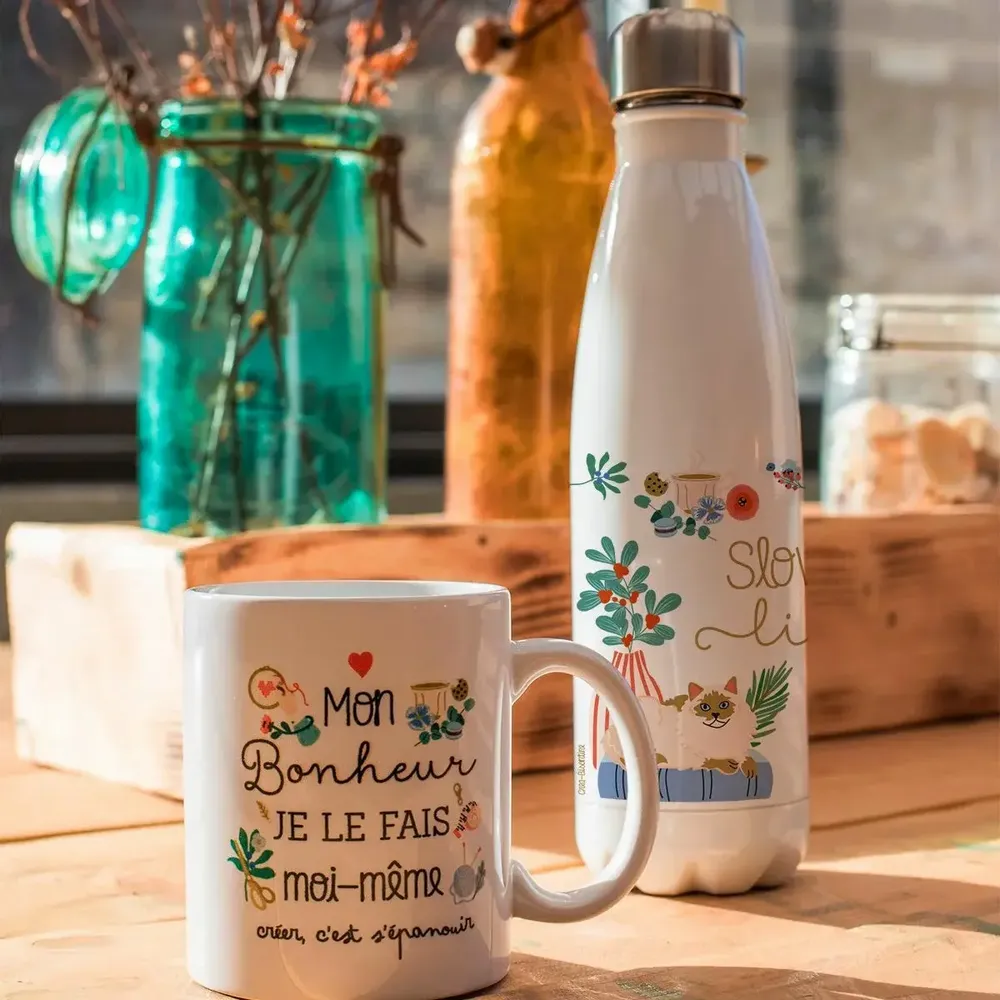 Gifts - Isothermal bottles created and printed in France - HIRONDELLES & CIE BY MAISON ROYAL GARDEN
