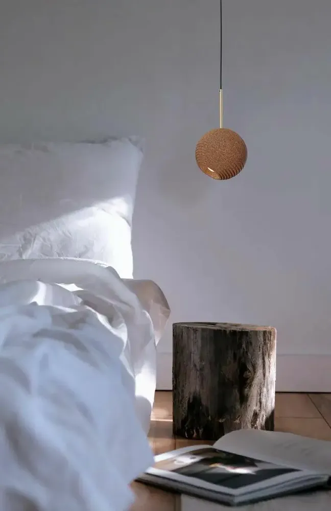 Hanging lights - TERRA cork suspension with black or white structure - LUXCAMBRA