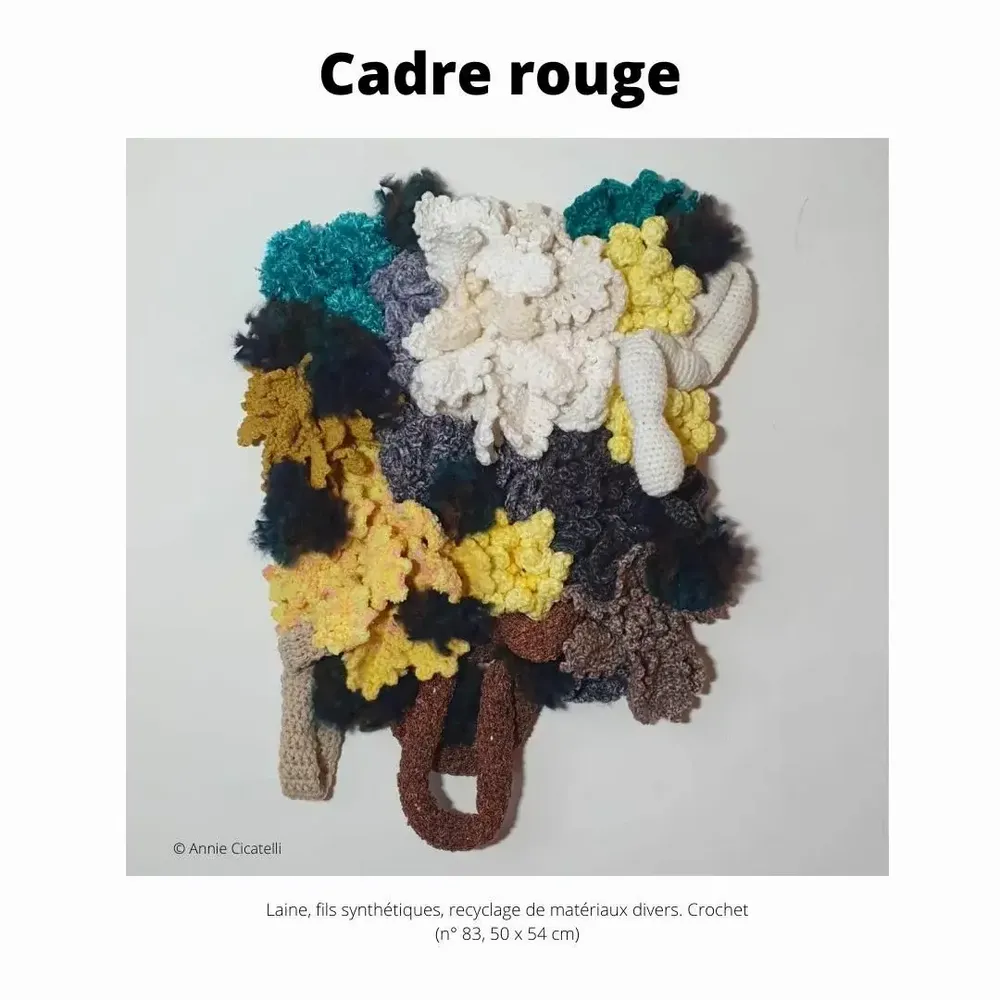 Pièces uniques - Cadre rouge - CRÉATIONS ANNIE CICATELLI