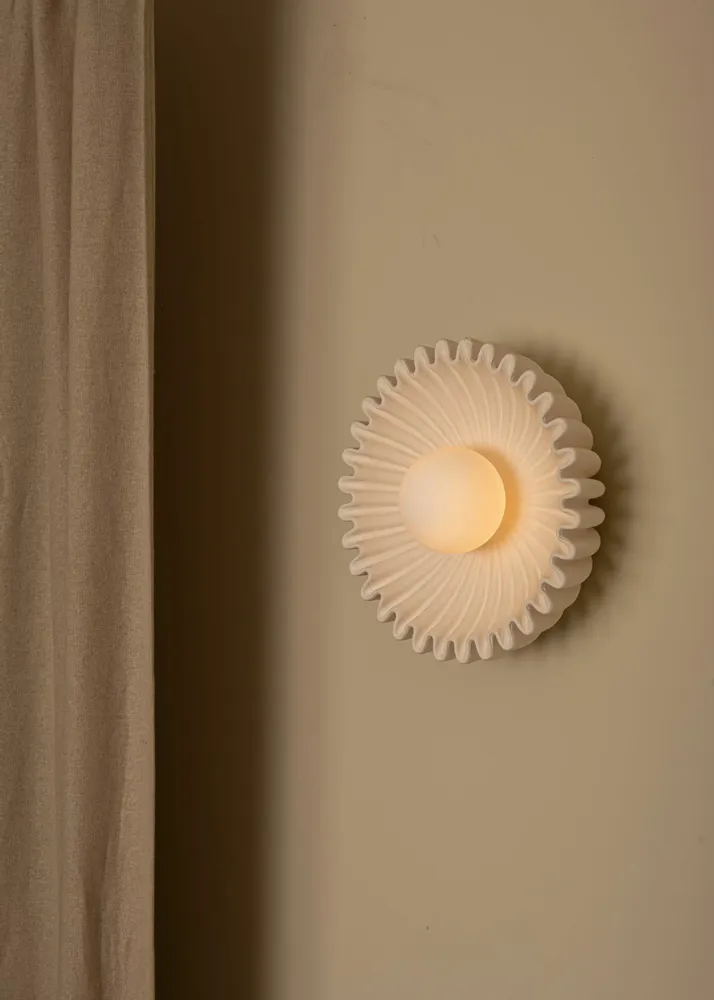 Wall lamps - Ostro Wall Light, Ecru Ceramic - SIMONE & MARCEL