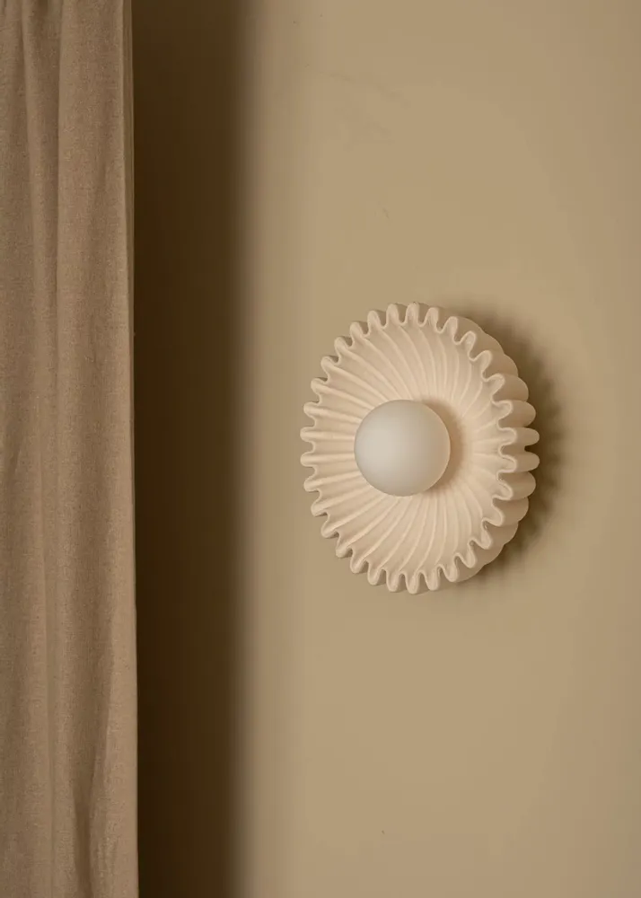 Wall lamps - Ostro Wall Light, Ecru Ceramic - SIMONE & MARCEL