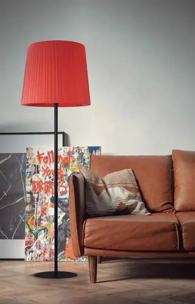 Floor lamps - TOSCANA floor lamp in black with lampshades white, red, beige, black - LUXCAMBRA