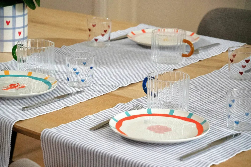 Glass - Glass whimsey rainbow / set of 4 - AND NOOK