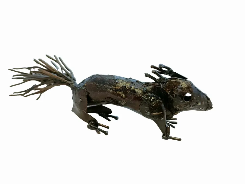 Outdoor decorative accessories - Recycled Metal Sculpture Squirrel 15cm - TERRE SAUVAGE