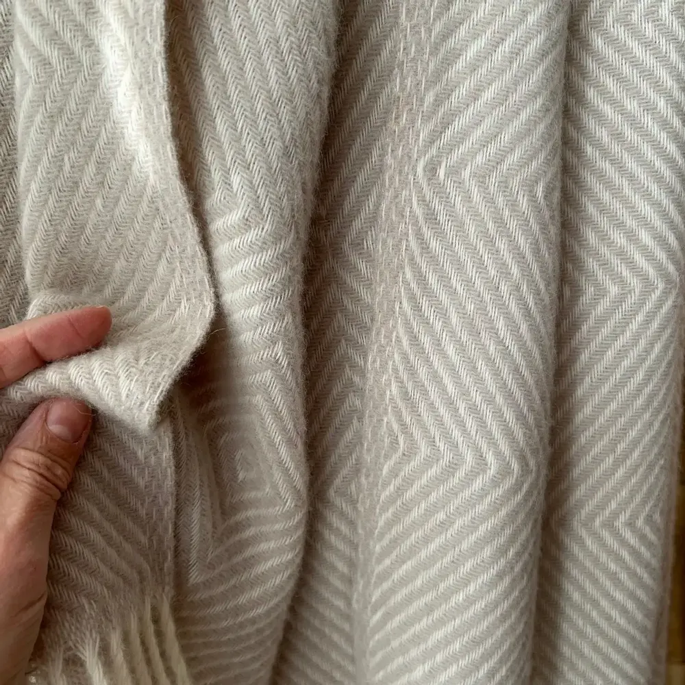 Plaids - Plaid couverture en laine, Beige Diamant - WOOL ONLY BY JOWOLLINA