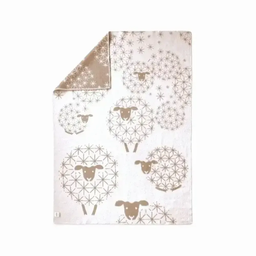 Plaids - Plaid couverture en laine, Mouton Pissenlit Cacao - WOOL ONLY BY JOWOLLINA