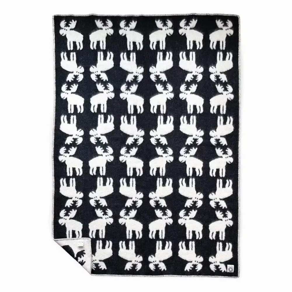 Plaids - Plaid couverture en laine, Élan Anthracite - WOOL ONLY BY JOWOLLINA