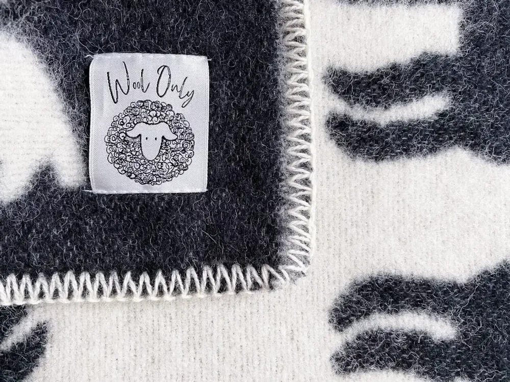 Plaids - Plaid couverture en laine, Élan Anthracite - WOOL ONLY BY JOWOLLINA