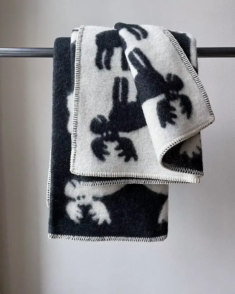 Plaids - Plaid couverture en laine, Élan Anthracite - WOOL ONLY BY JOWOLLINA