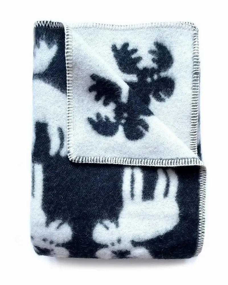 Plaids - Plaid couverture en laine, Élan Anthracite - WOOL ONLY BY JOWOLLINA