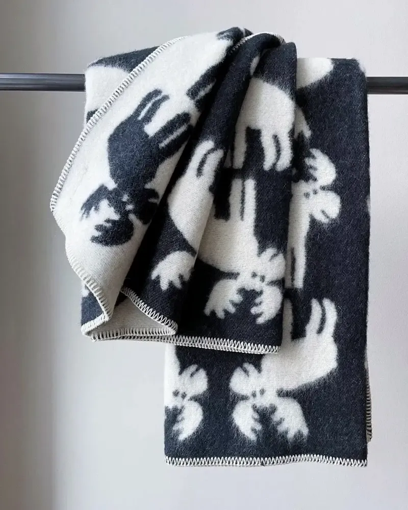 Plaids - Plaid couverture en laine, Élan Anthracite - WOOL ONLY BY JOWOLLINA