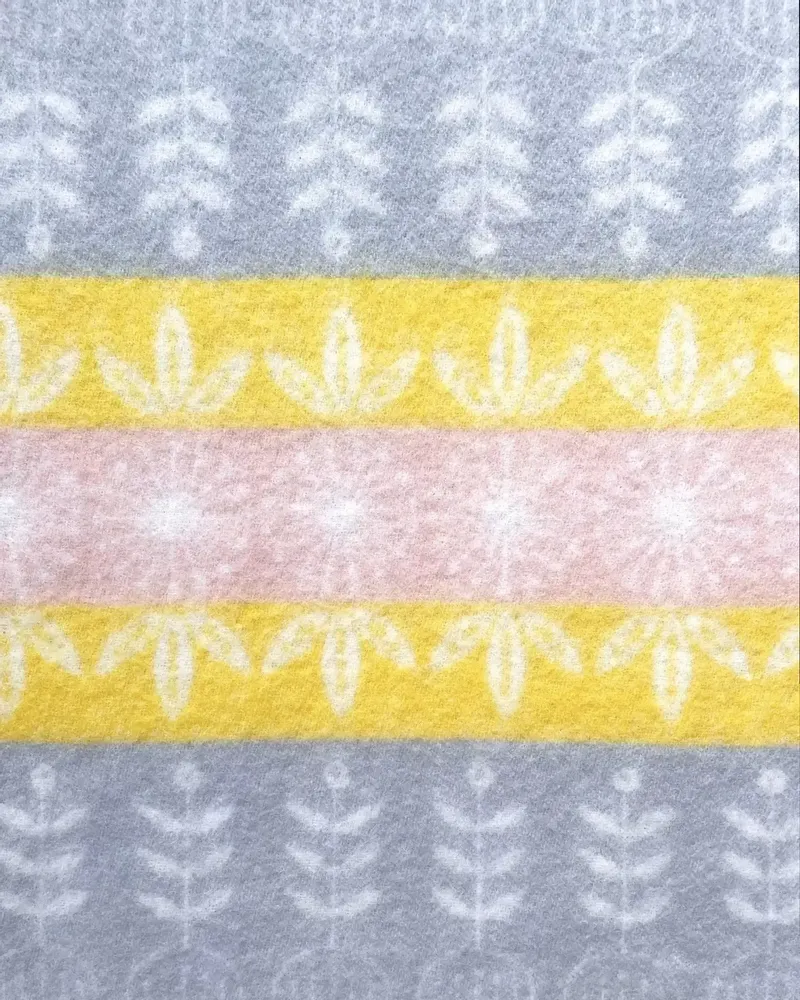 Plaids - Plaid couverture en laine, Folklore floral Jaune - WOOL ONLY BY JOWOLLINA