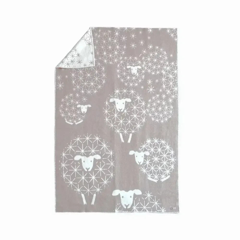 Plaids - Plaid couverture en laine, Mouton Pissenlit Argile - WOOL ONLY BY JOWOLLINA