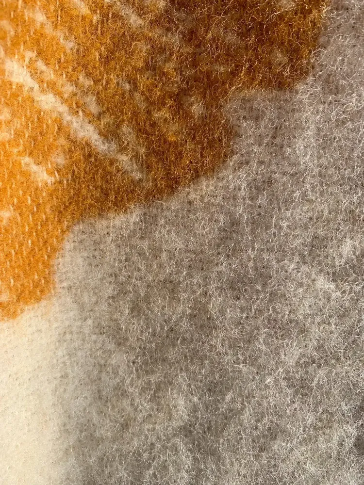 Plaids - Plaid couverture en laine, Ginkgo Ocre - WOOL ONLY BY JOWOLLINA