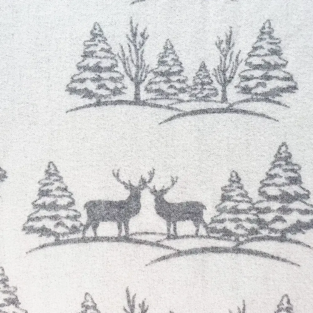Throw blankets - Wool blanket plaid, 2 Deer Melange Grey - WOOL ONLY BY JOWOLLINA