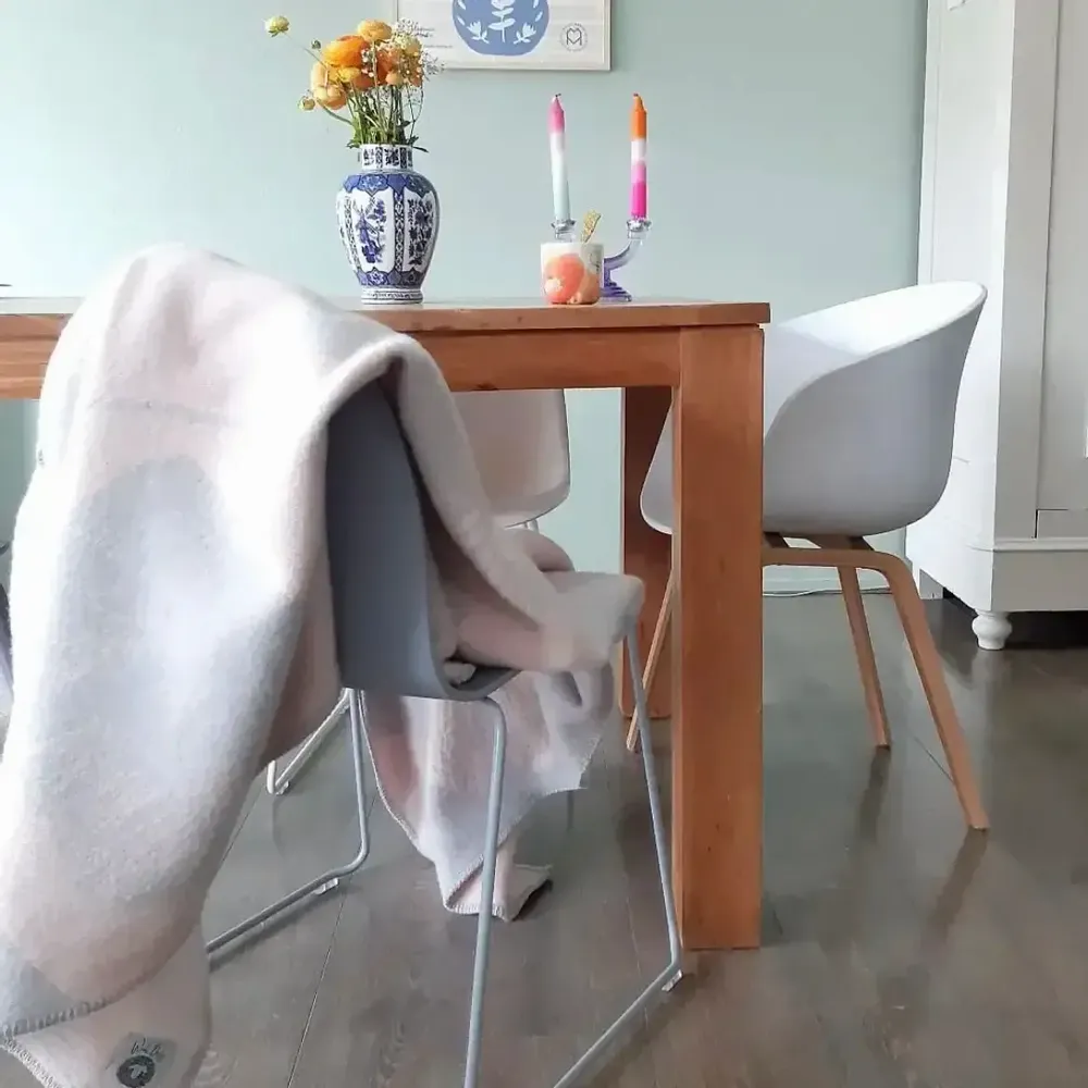 Plaids - Plaid couverture en laine, Ginkgo Quartz Rose - WOOL ONLY BY JOWOLLINA