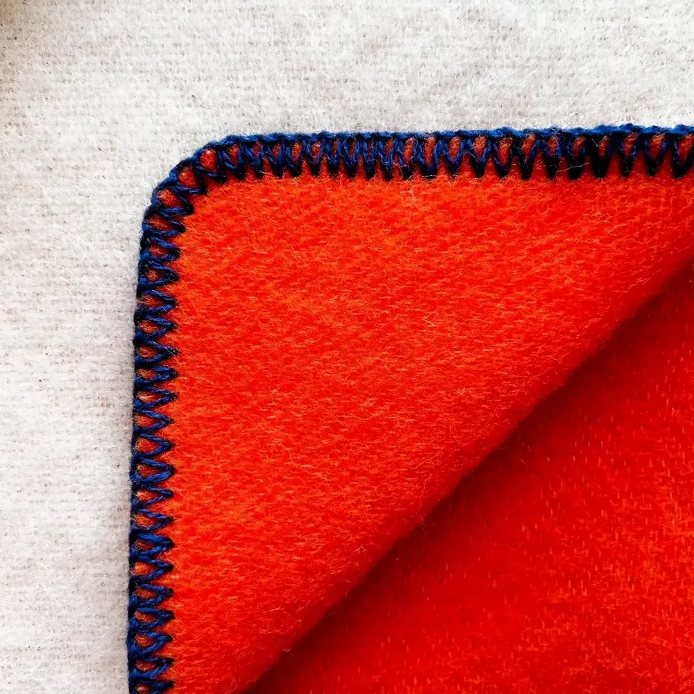 Plaids - Plaid couverture en laine, Orange Fluo - WOOL ONLY BY JOWOLLINA