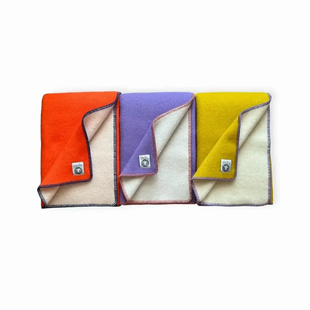 Plaids - Plaid couverture en laine, Orange Fluo - WOOL ONLY BY JOWOLLINA