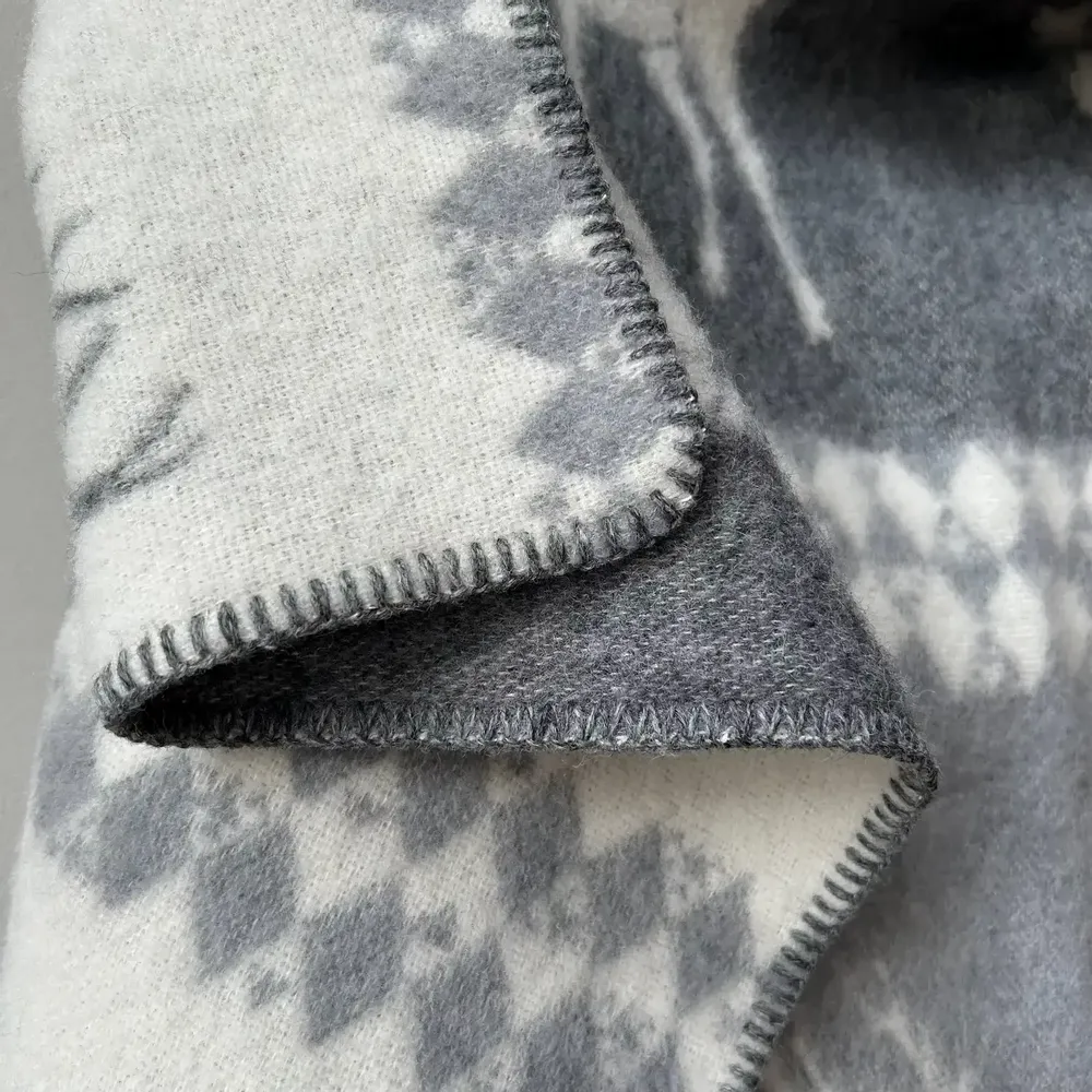 Throw blankets - Wool blanket plaid, Deer Grey - WOOL ONLY BY JOWOLLINA