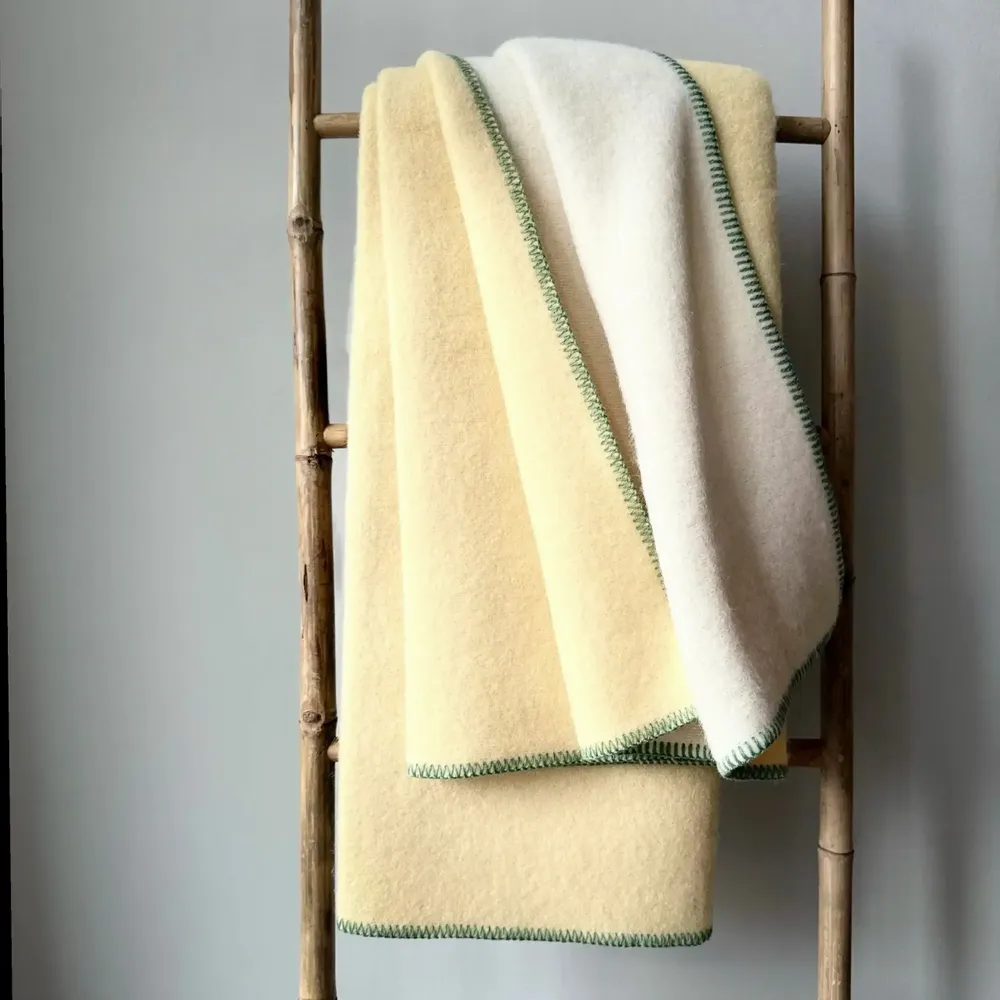 Plaids - Plaid couverture en laine, Vanille - WOOL ONLY BY JOWOLLINA