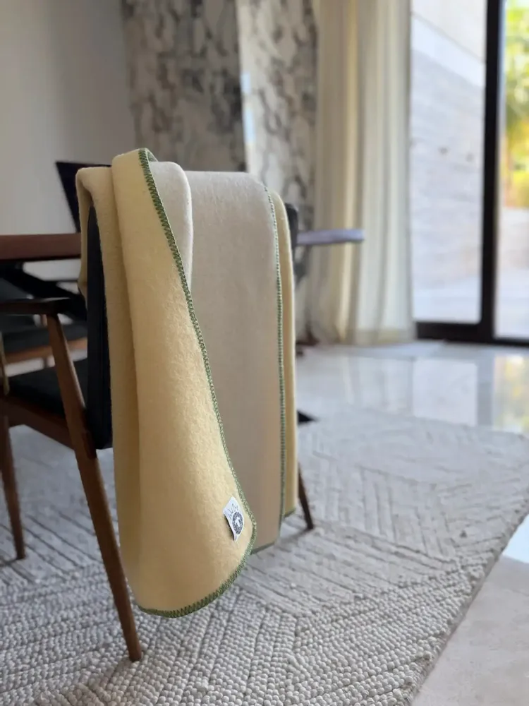 Plaids - Plaid couverture en laine, Vanille - WOOL ONLY BY JOWOLLINA