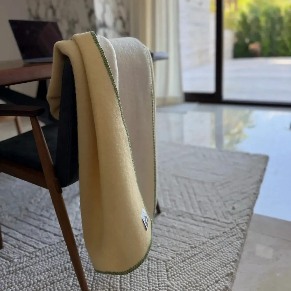 Plaids - Plaid couverture en laine, Vanille - WOOL ONLY BY JOWOLLINA